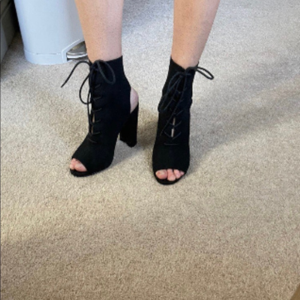 Steve Madden Open-Toe Block Tie Heels - image 1